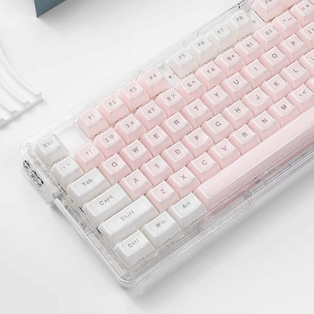 Crystal Transparent Keycaps Pi - Pc Gaming Pink 评论和价格