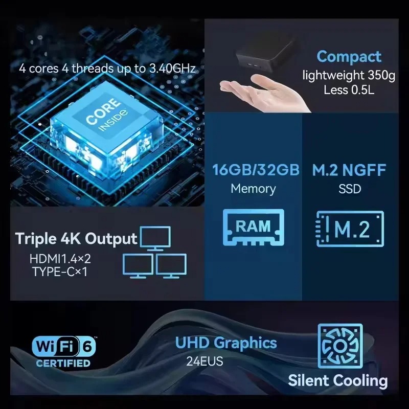 Intel Core i3 6100 MINI PC Hot - Pc Gaming Intel 评论和价格