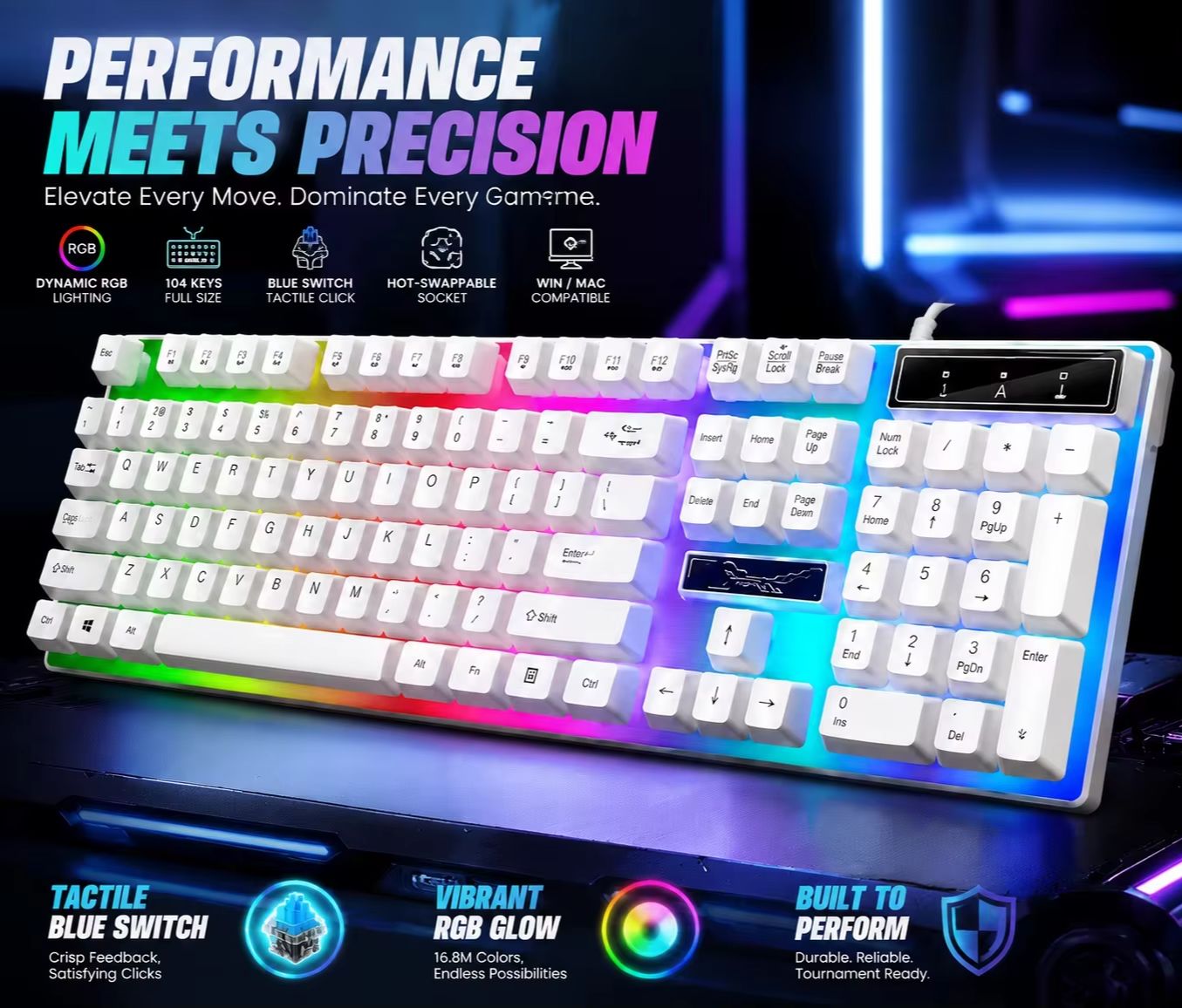 RGB Backlit 104Keys Full-Size  - Pc Gaming Fullset 评论和价格